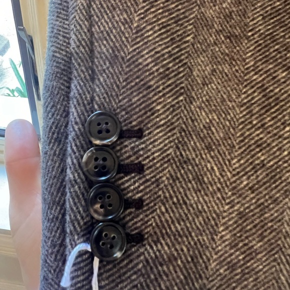 Hermès Émile coat with oversized pocket - wool chevron pattern Made in Italy NWT - Picture 5 of 9